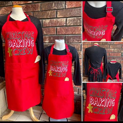 Christmas Baking Aprons adult and child