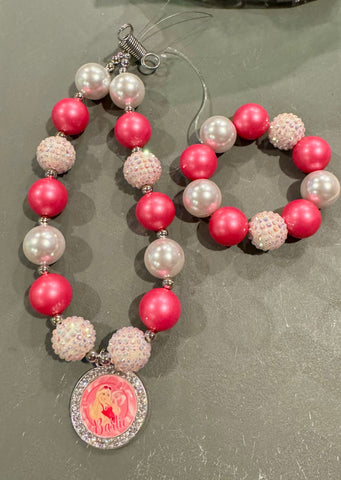 Custom Order: Barbie necklace and bracelet set