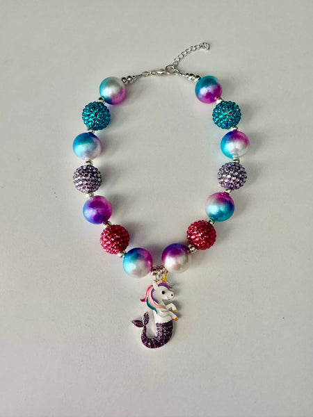 Mermicorn- Mermaid and Unicorn Girls Chunky Bubblegum Necklace and/ or Bracelet
