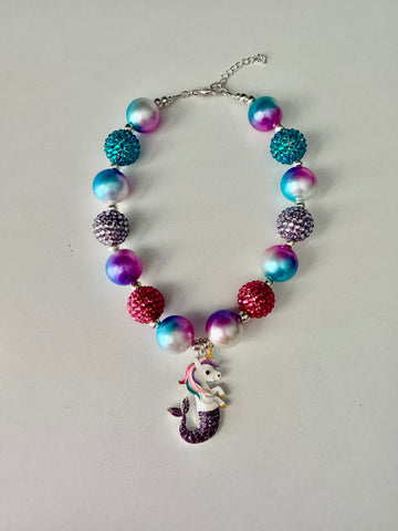 Mermicorn- Mermaid and Unicorn Girls Chunky Bubblegum Necklace and/ or Bracelet