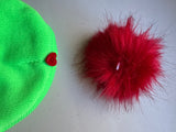 Grinch lime green Christmas Hat with Pom-pom