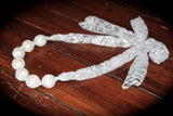 Lace and Ivory Pearl Necklace for babies, children and adults. Vintage Look!