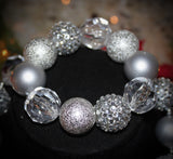 Silver Snowflake Rhinestone Necklace / Bracelet for adults
