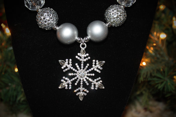 Silver Snowflake Rhinestone Necklace / Bracelet for adults