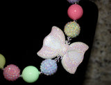 Spring Bow Necklace/ Bracelet set with pastel colors for children
