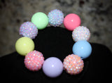 Spring Bow Necklace/ Bracelet set with pastel colors for children
